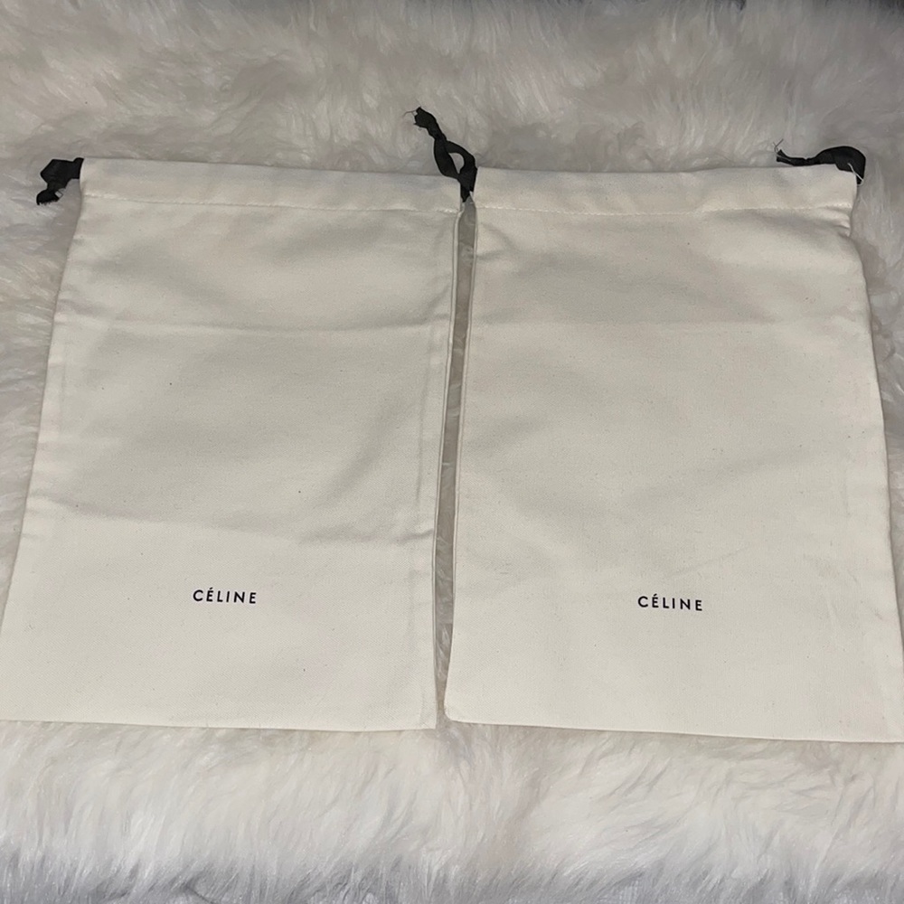 Cream Céline duster bags